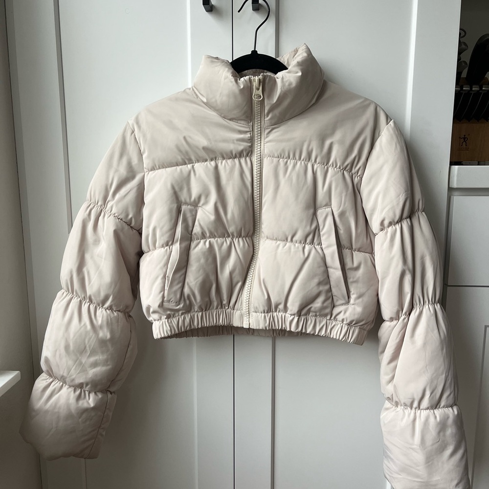 Women's Beige Puffer Jacket